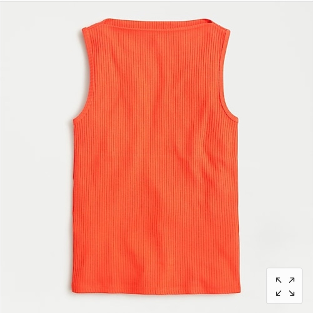 ❤️J Crew Ribbed Bateau Tank Brilliant Sunset  S